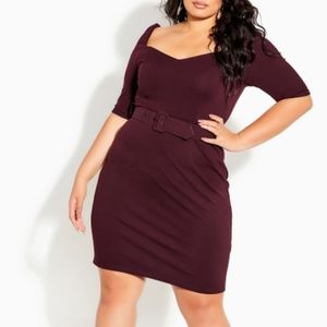 City Chic Illusive Sleeve Dress